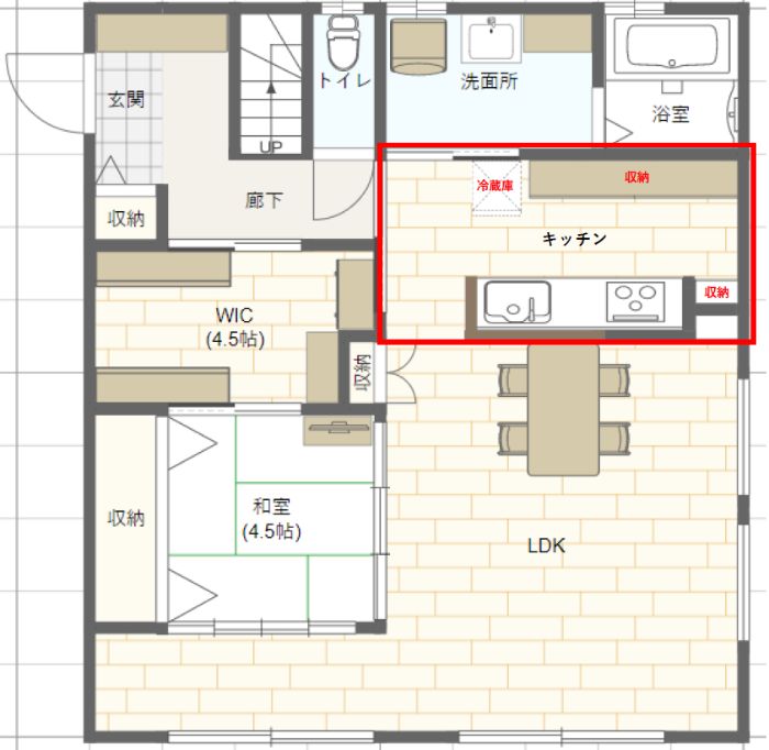 Web内覧会 注文住宅の間取り 1階 キッチン ぱちキスの家ブログ