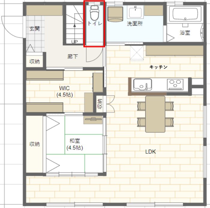 Web内覧会 注文住宅の間取り 1階 トイレ ぱちキスの家ブログ