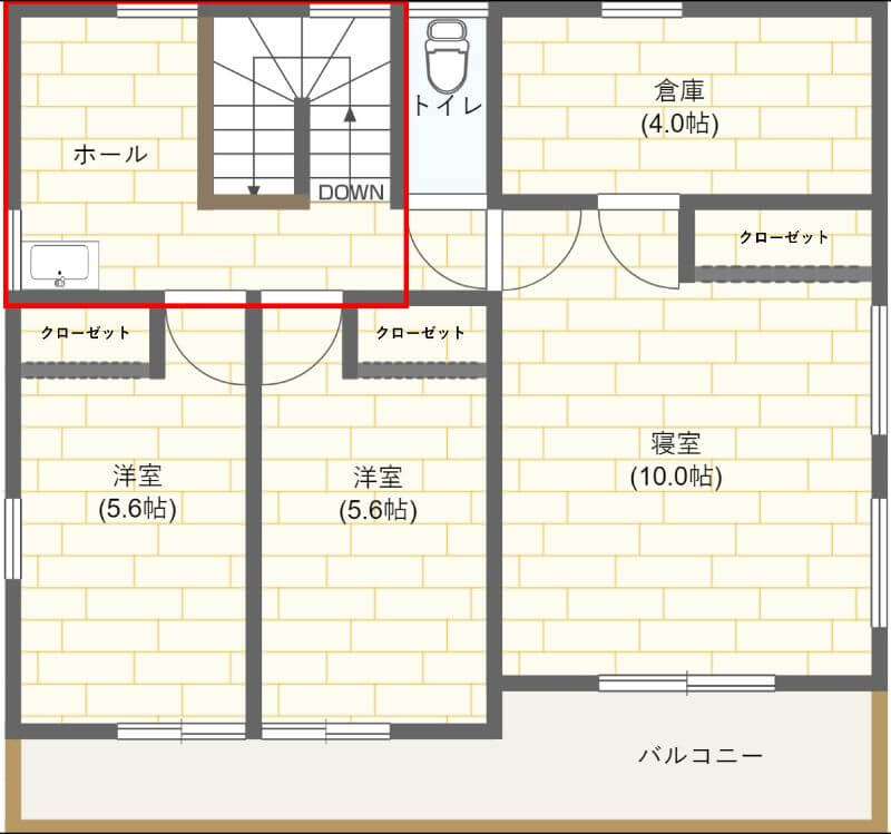 Web内覧会 注文住宅の間取り 2階 階段 ホール ぱちキスの家ブログ